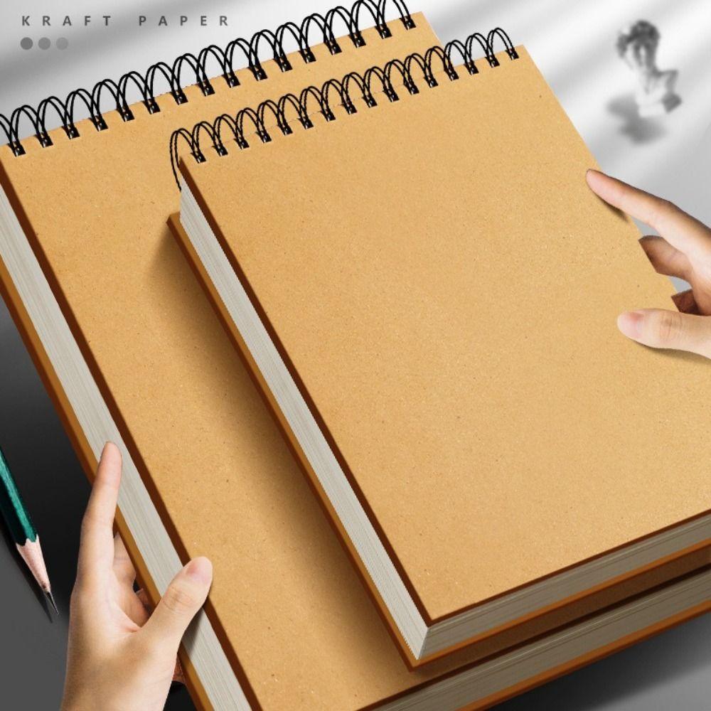 Flip-up Art Sketchbook Kraft Paper Spiral Notebook Simple Blank Painting Paper  Art Student
