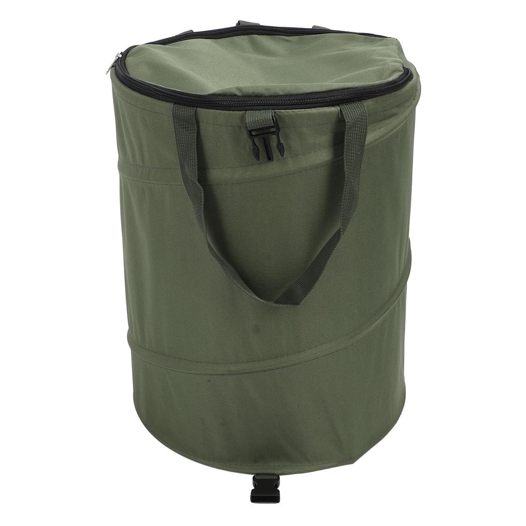 Camping Trash Can with Zippered Lid 24 Gallons Large Capacity Foldable Portable Garden Garbage