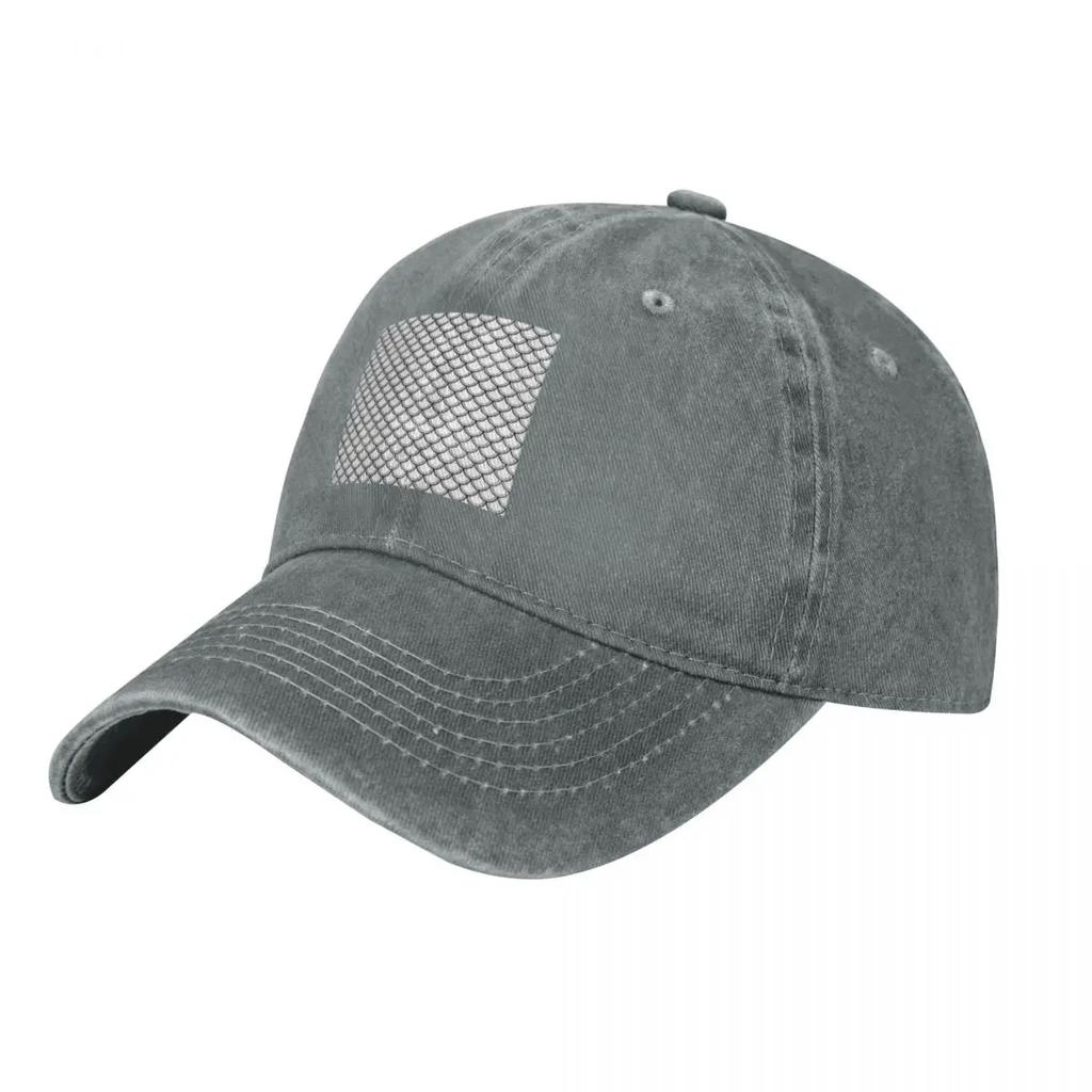 Black And White Scales Baseball Caps Vintage Denim Washed Headwear Unisex Style Outdoor Running Hats