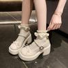 Pearl Belt Platform Mary Jane Shoes Autumn New Bow Thick Heel Single Shoes Women's Versatile Casual Women's Shoes