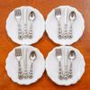 1/12 Miniature 4 Pieces Plates And 12 Pieces Cutlery Dollhouse Kitchen Accessories
