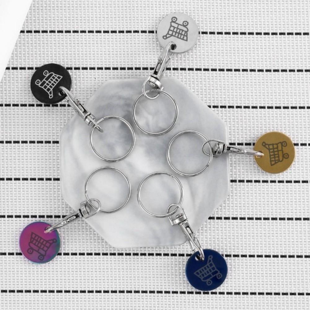 Removable Cart Key Key Chain Metal Trolley Keychain Multi-Purpose Key Ring  Cart Accessory