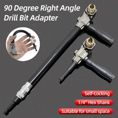 Держатель гнезда для отвертки под прямым углом 90 градусов, адаптер, регулируемый гибкий вал, мягкая удлинительная насадка, шестигранные сверла 1/4"