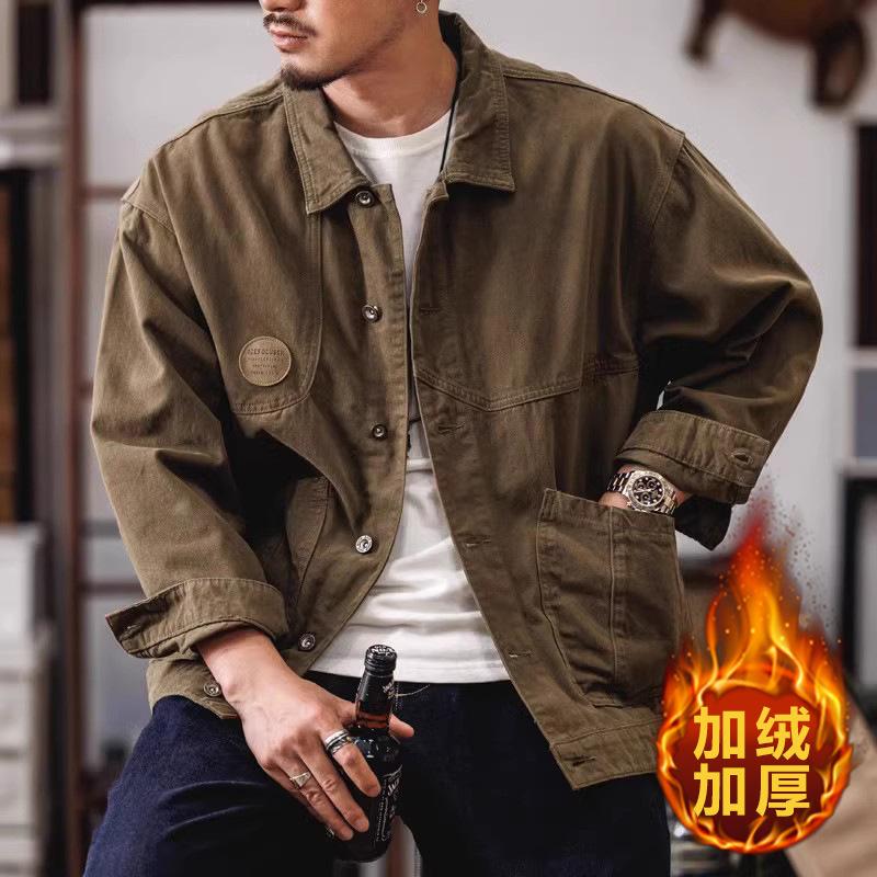 Американская охотничья куртка мужская тяжелая модная брендовая ретро-туловка верхняя повседневная чистая хлопковая мужская джинсовая куртка
