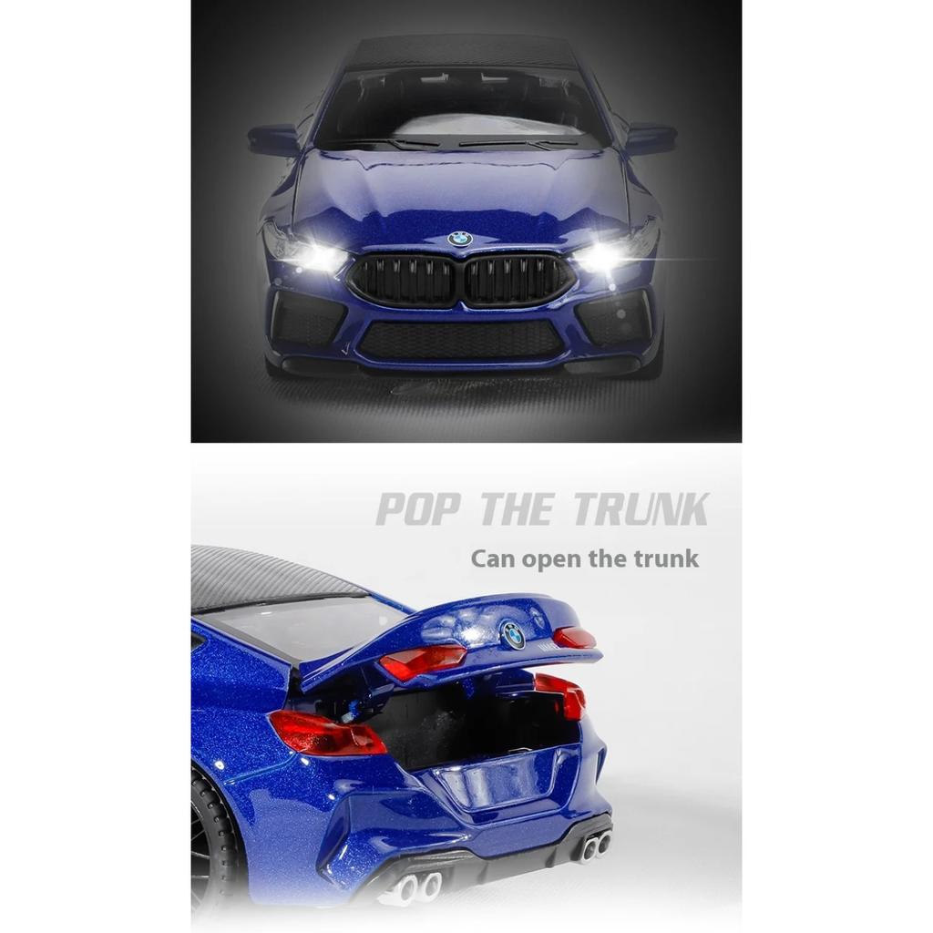 1/32 BMW M8 Сплав Металл Литой Модель Спортивного Автомобиля Звук Свет Игрушка Транспортное Средство Детские Развивающие Игрушки Коллекция Подарок для Друзей