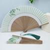 Chinese Style Fan Folding Fan Creative Double Section Fan Han Chinese Clothing Cheongsam Dance Fan Women's Foldable Portable Chinese Ancient Style