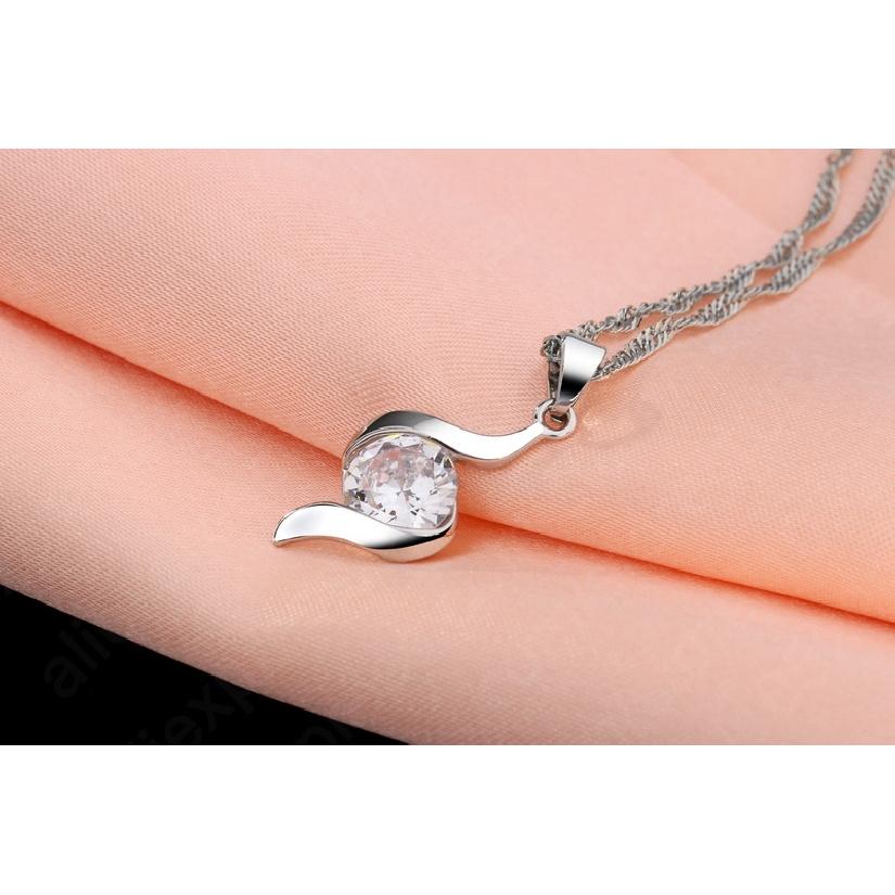 Luxury Shinny CZ Pendant Women Jewelry 925 Sterling Silver Necklace/Earring Classic Bridal Wedding Jewelry Set
