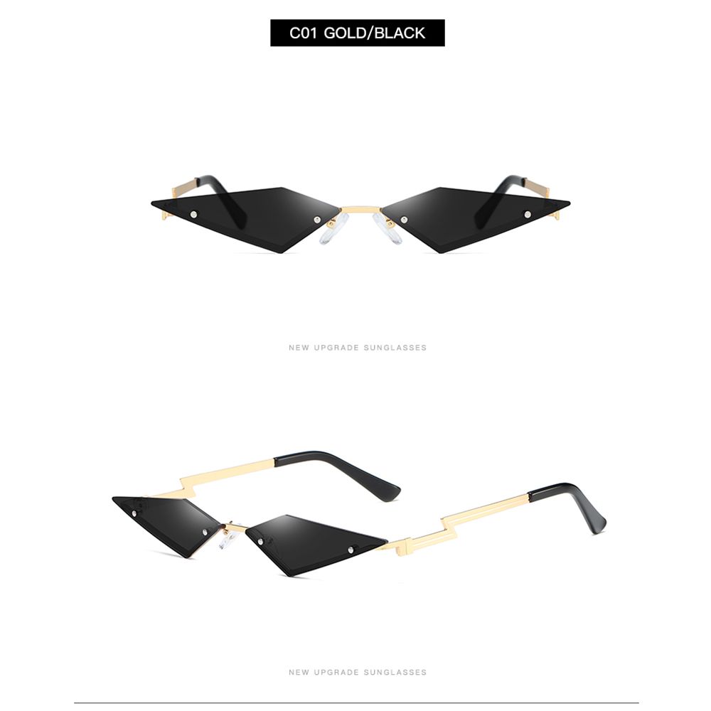 Ladies Eyewear UV400 Fashion Women Sunglasses True Film Lens Rimless Sun Glasses Diamond Shape