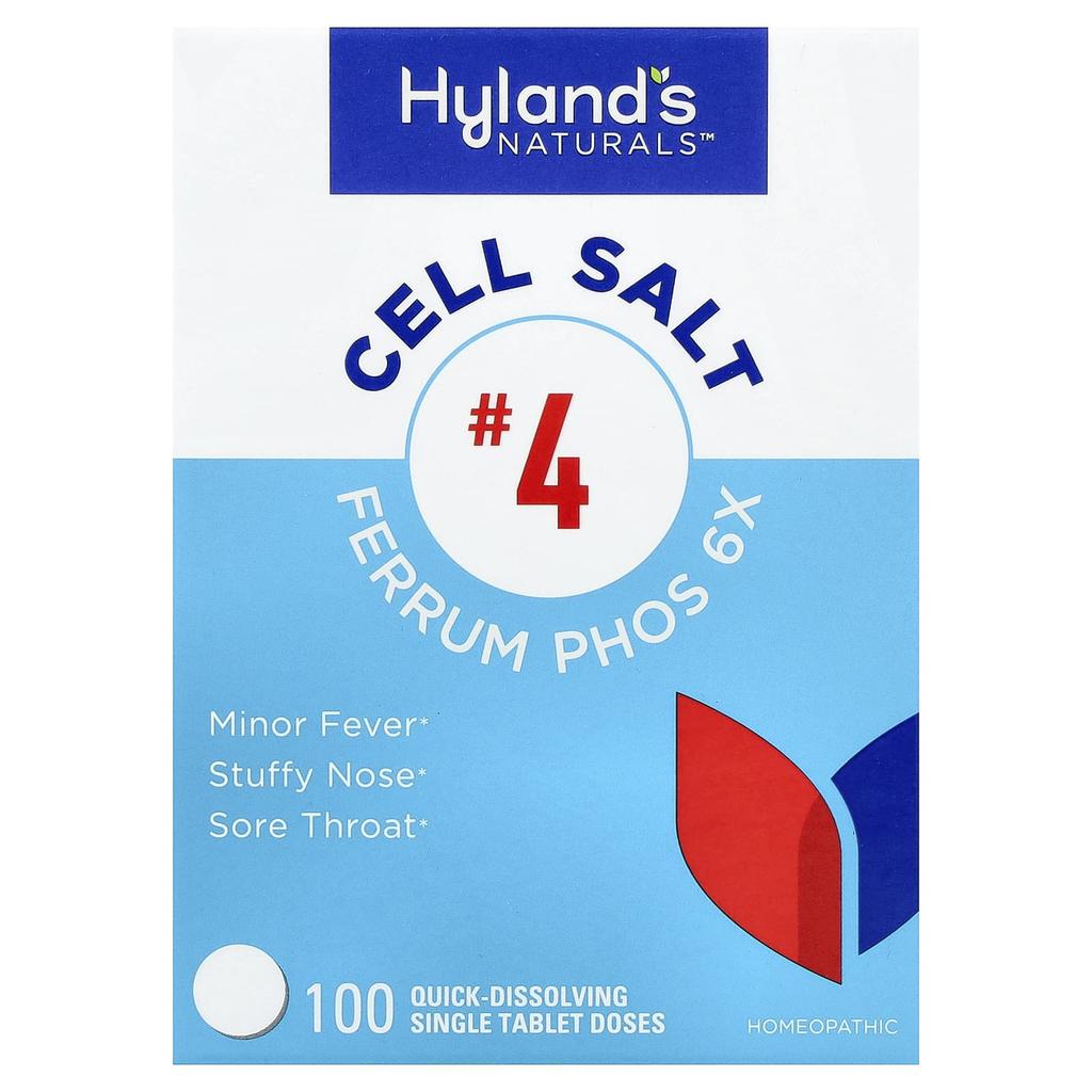 Hyland's Naturals Cell Salt #4, Ferum Force 6X, Fast Dissolve Tablets, 100 Tablets