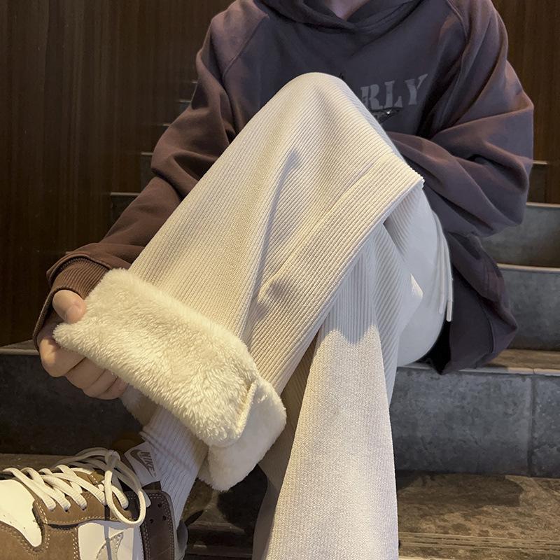 Мужские зимние вельветовые брюки - морозостойкие до -40°, очень толстые с подкладкой из бархата и овчины