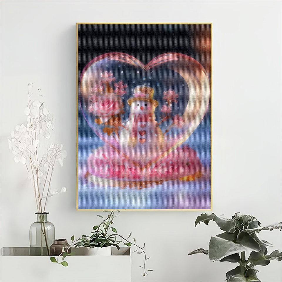 Алмазная картина Снеговик цветок Diy мозаика Алмазная вышивка стразами Рождественский подарок украшение дома 30x40 см/12x16 дюймов