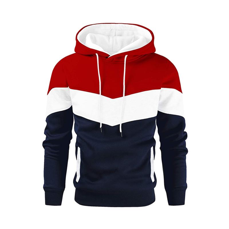 Мужская простая повседневная толстовка со вставками