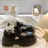 2025 New Heightened Platform Small Leather Shoes Women's French Mid-heel with Skirt Mary Jane Fashion Single Shoe Women