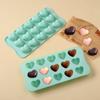 1Pc 15 Hole Three-Dimensional Heart-Shaped Silicone Mold Diy Chocolate Ice Grid Mousse Mold Soft Candy Baking Mold