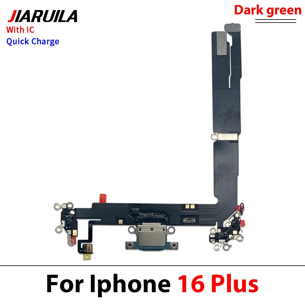 11 шт. Плата порта зарядки для iPhone 16 Pro Max 16 Plus 16 Pro Модуль микрофона Разъем быстрой зарядки USB-док Шлейф