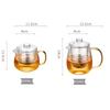 480/650ml Stripe Clear Glass Teapot With Tea Strainer Infuser Heat-resistant Kettle Kung Fu Flower Puer Oolong Pot Teaweare