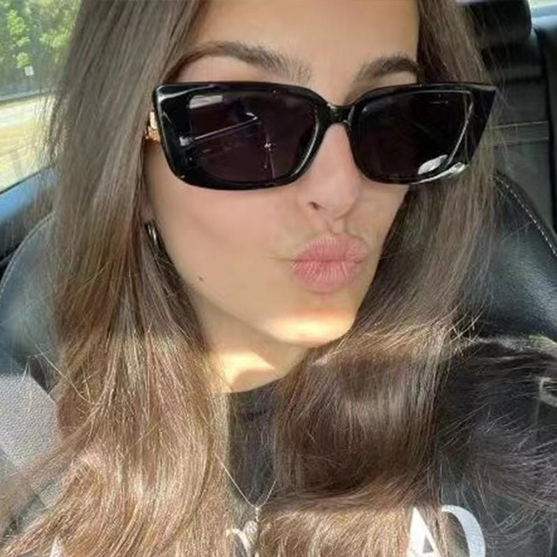 Солнцезащитные очки женские в европейско-американском стиле, прямоугольной формы, дизайнерские, женские, защита от УФ-лучей, солнцезащитные очки для улицы