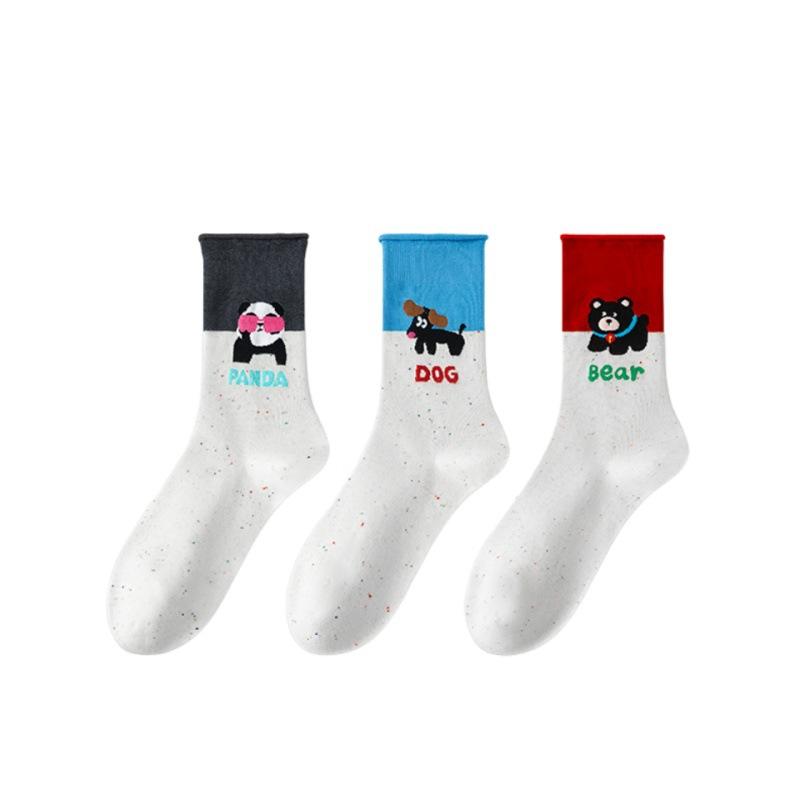 Женские весенне-осенние новые милые мультяшные спортивные носки-трубы из хлопка