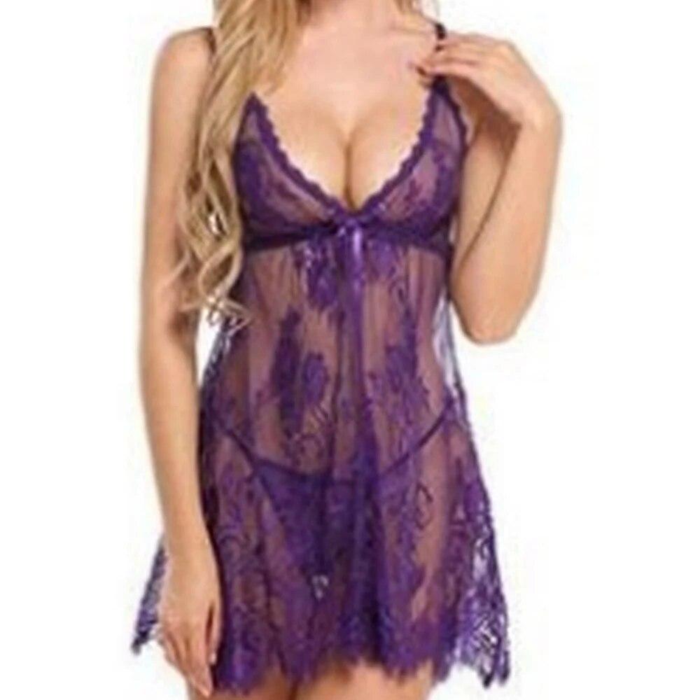 Сексуальное женское нижнее белье, ночное платье, ночная рубашка, кружевное платье с эффектом пуш-ап, эротическое женское белье с цветочным принтом, прозрачное платье для сна