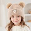 Windproof Ear Protection Cap Cartoon Bear Beanie Hat Cute Knitted Baby Hat  Baby Kid