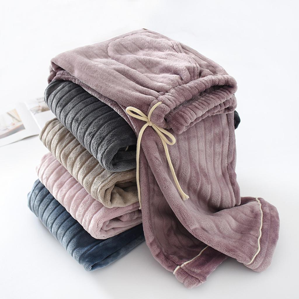 Женские термофлисовые карманы пижамные теплые повседневные брюки домашние пижамные штаны