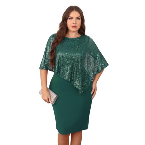 Женское платье-накидка без рукавов с накладными пайетками, облегающее платье-карандаш с пайетками большого размера, женское вечернее платье миди