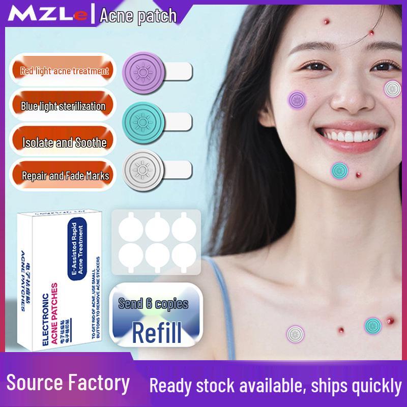 Portable Electronic Pimple Patch with Red/Blue Light Therapy for Rapid Acne Shrinking and Scar Fading