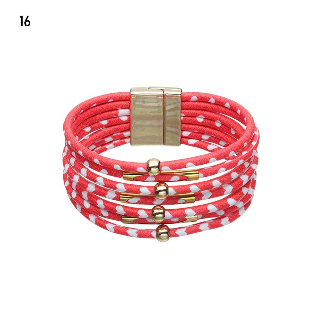 Retro Elegant Women Wrist Bands Leopard Leather Bracelets Multilayer Bangles Wide Wrap Bracelet