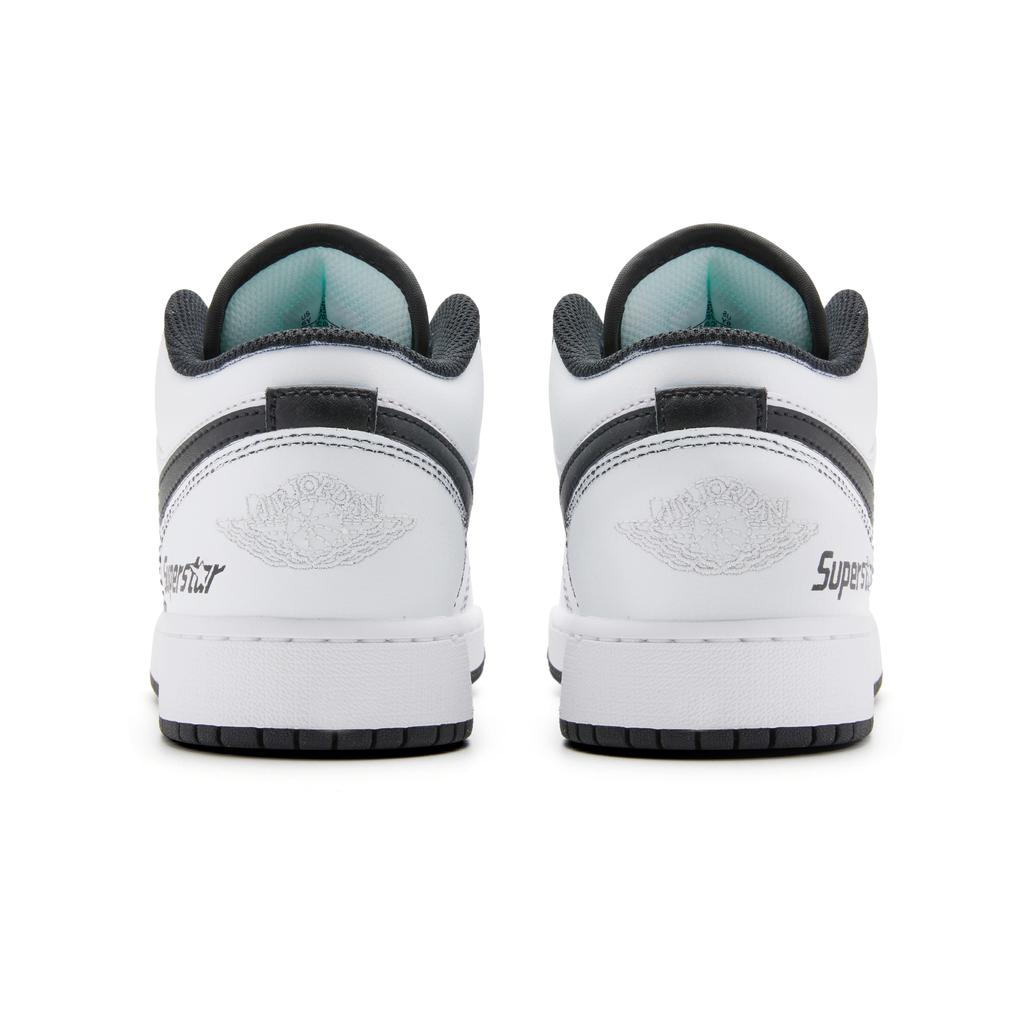 Jordan Air Jordan 1 Low Амортизация Нескользящая Износостойкая Низкие Винтажные Баскетбольные Кроссовки Мужские Черно-Белые 553558-132(Команда44-)