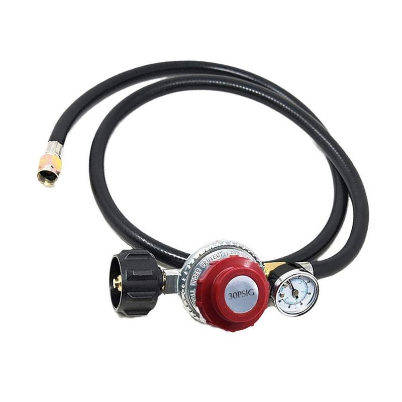 Регулируемый пропан-регулятор 0-30 PSI с шлангом 4 фута и манометром для грилей, для QCC1, с выходным соединением 58 дюймов-18 UNF, для кухонной горелки