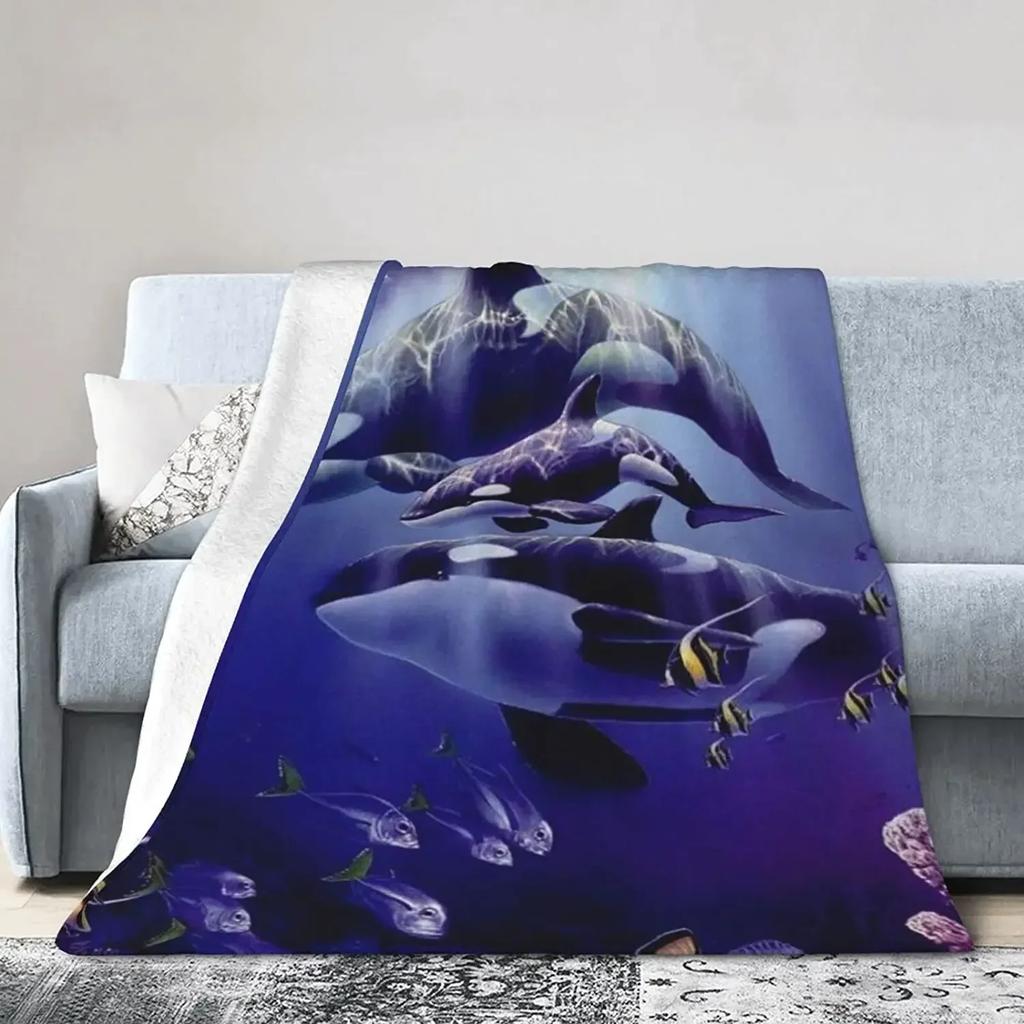 Killer Whale Orca Throw Blanket Ultra Soft Blanket Warm Thin Blanket for Home Bed Couch Blankets Bedspreads for Adults Children