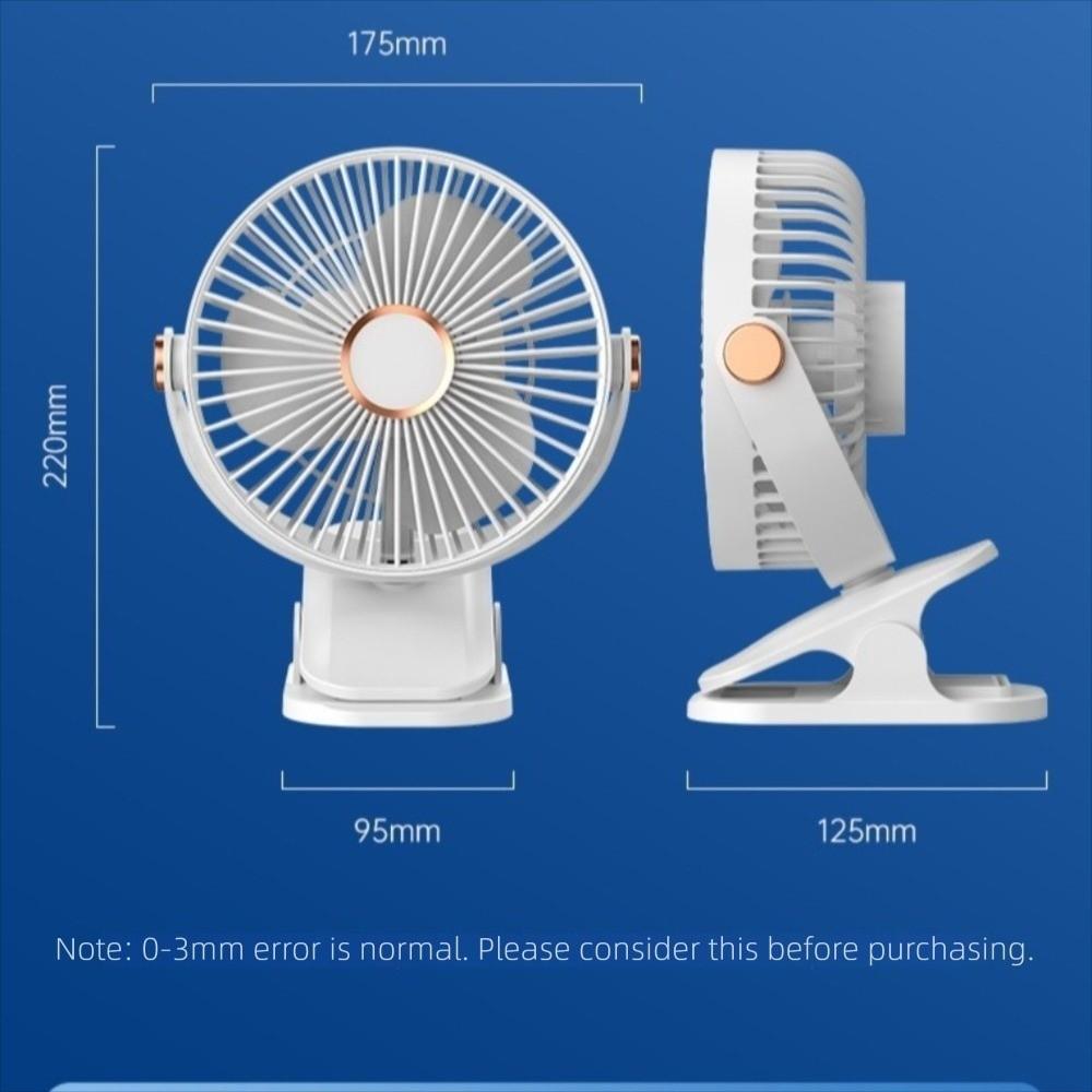 Clip/Stand/Hang Design Desktop Electric Fan 720° Rotation Cooling Fan Portable Clip-on Fan Home