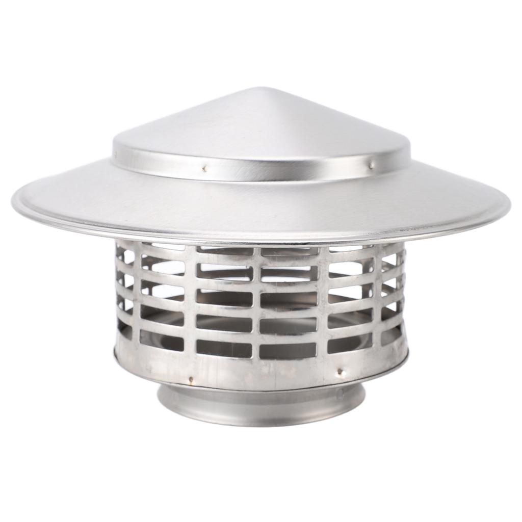Stainless Steel Chimney Cap Rustproof Round Exterior Chimney Fireplace Topper Cone Top for Outside