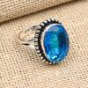 Blue Topaz Gemstone Handmade Jewelry Solid 925 Sterling Silver Ring