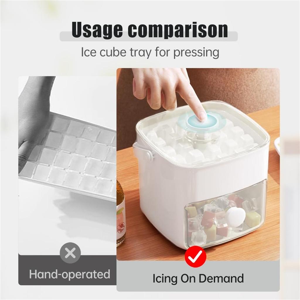 Нажмите на форму для льда с крышкой, формы для льда для морозильника, двухслойная форма для льда с крышкой на 48 шт.