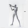 Gnallang Drawing Movable Comes with Changeable Model Cartoon Muscular Body Male Gray Doll, Joints, Stand, Gestures, Doll, Model, -