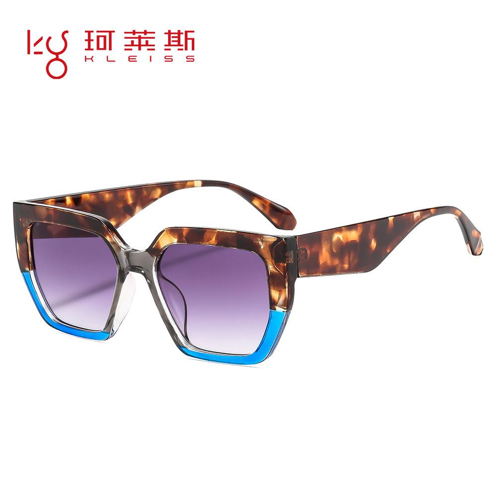 European And American Fashion New Large Frame Casual Simple Sunglasses Trendy Personalized Versatile Sunglasses Anti-Blue Flat Glasses