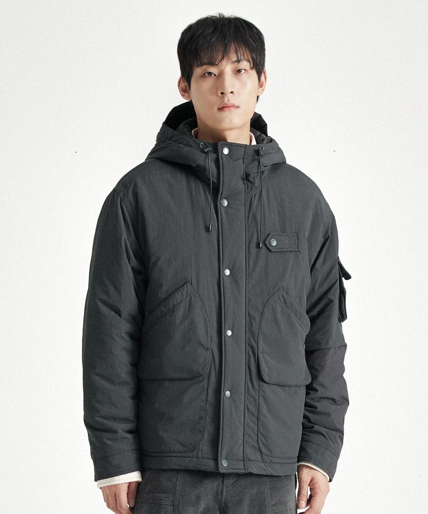 Helement Campbell Padded Hooded Jacket (D Grey)