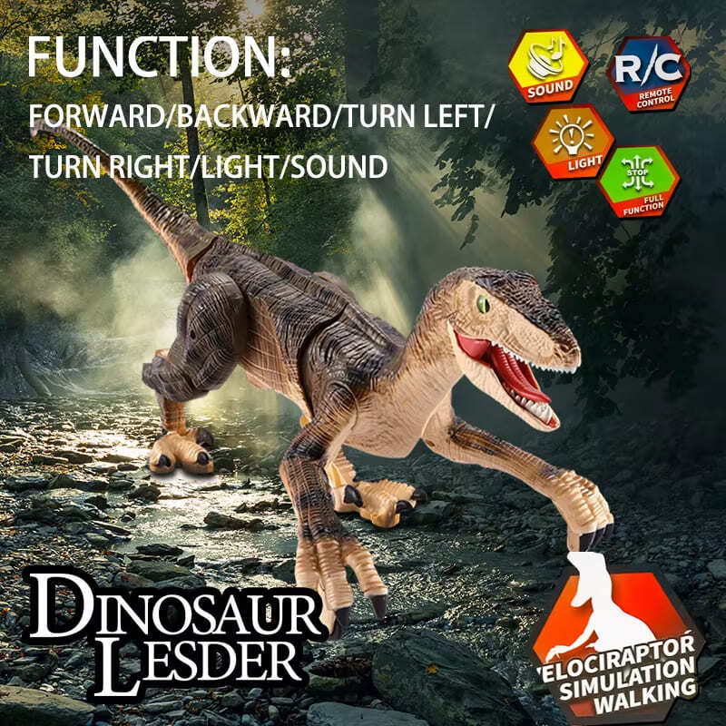 2025 New Large Remote Control Dinosaur Jurassic Park Toy Model Can Walk Realistic Sound Spray Suitable for Boys and Girls Children's Gifts Toy