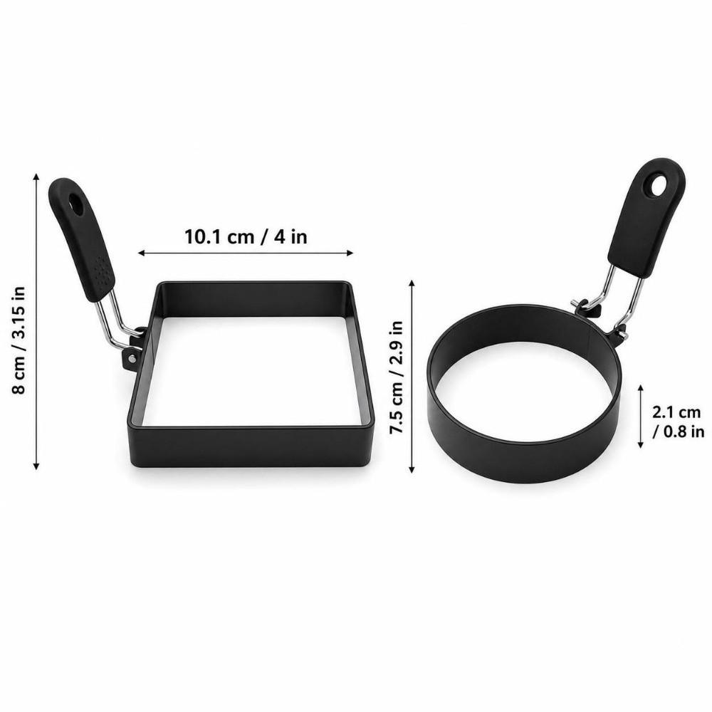 with Handle Egg Fried Ring Mold Non Stick Square Egg Maker Mold Breakfast Cooking Tool Sandwich