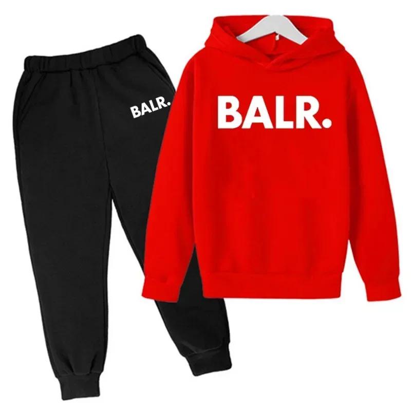 Бренд Balr Детский спортивный костюм Мальчики Девочки Толстовка Брюки 2-piece Suit Весна Осень Детские Наборы с капюшоном Модные Повседневные Худи