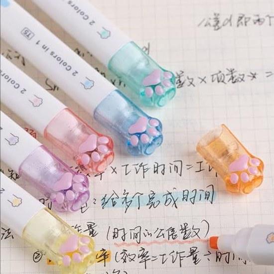 HighlighterMarkerCute StationeryVarious ColorsCuteDouble-EndedDrawingIllustrationOffice SuppliesDiaryStationery Set (A)