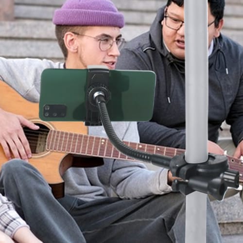 Smartphone Holder for Microphone Stand | Adjustable Smartphone Mic Stand Holder | Flexible Arm Phone Mount for Mobile Phones and Smartphones, Music, D