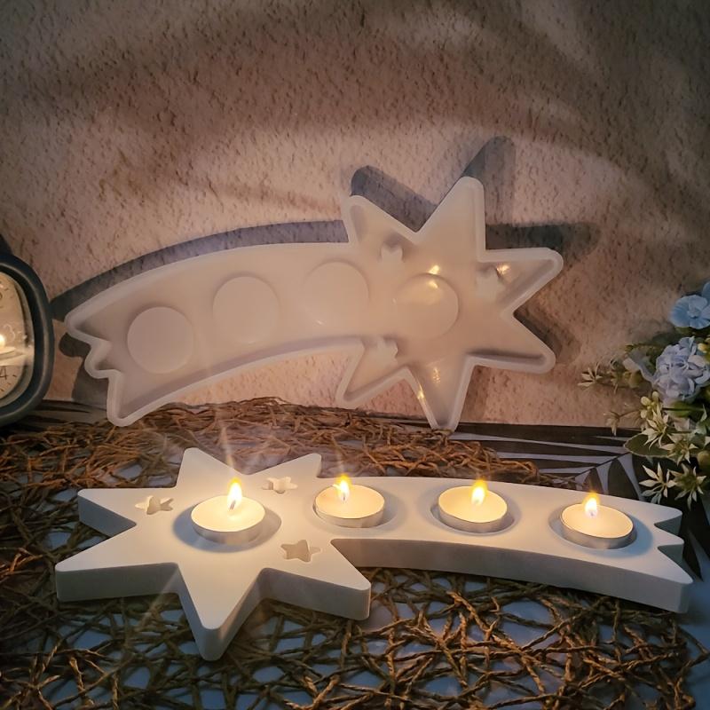 1 шт. Силиконовые формы для литья смолы Звезда Кристалл Подсвечник Формы DIY Эпоксидная смола Декоративные формы DIY Гипсовый Подсвечник