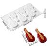Baking Molds Silicone Shapes 6 Cavity Silicone Violin Shaped Mold Violin Guitar Cake Decor For Soap Chocolate Epoxy Crafting