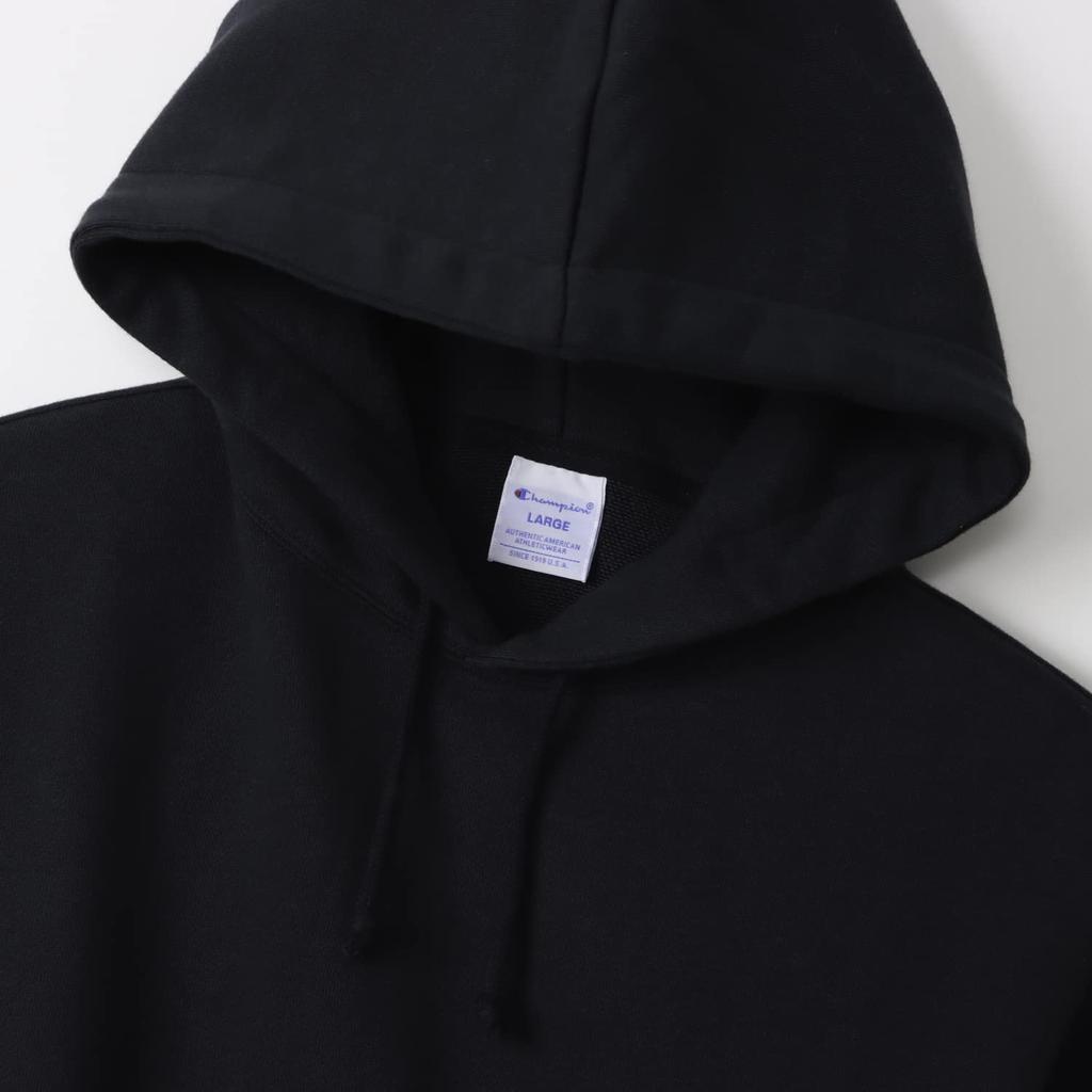 Champion Long Sleeve Fleece Hooded Sweatshirt with Embroidered Size XL Men's Logo, Navy/Beige, (C3-W101Z)