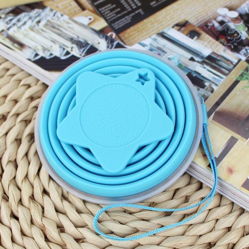 Креативная новая складная чашка из силикагеля, регулируемая чашка, портативная чашка для воды для путешествий на открытом воздухе, защита окружающей среды, с крышкой, подарочная чашка