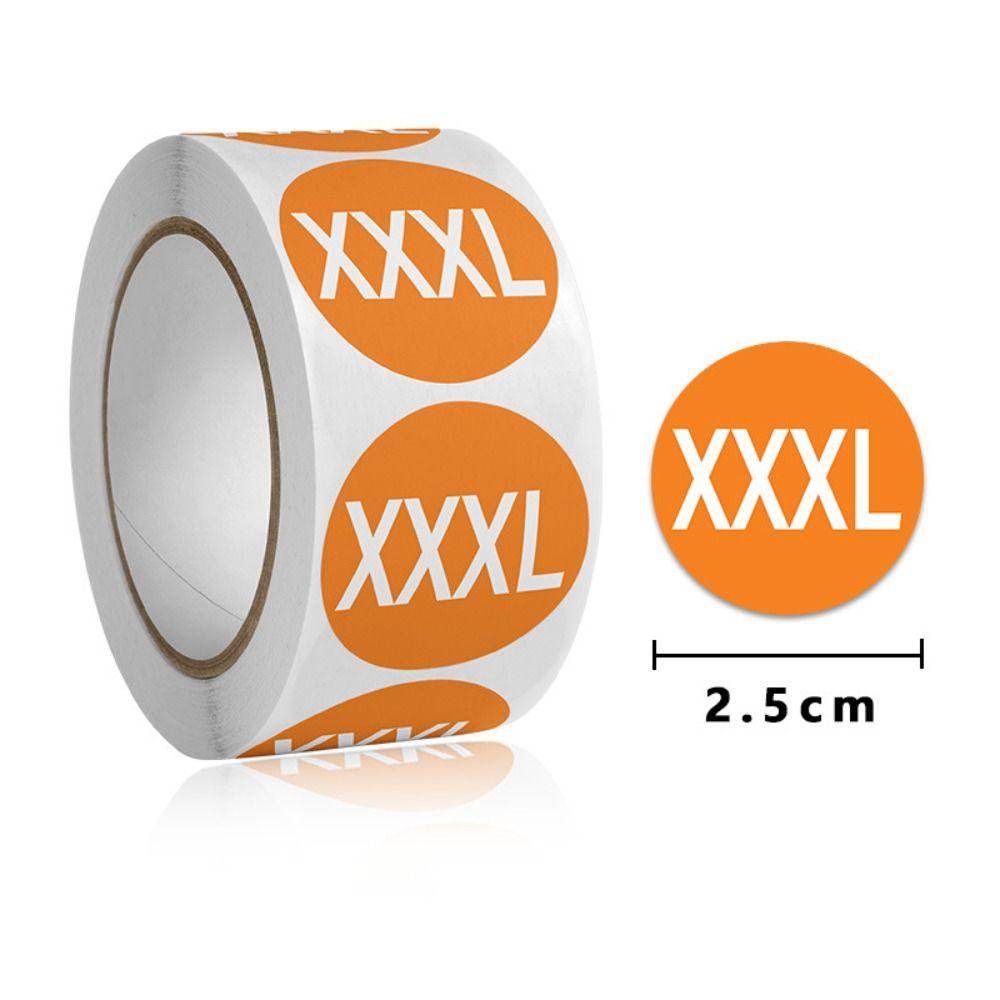 Self-Adhesive Clothing Size Sticker Round XS/S/M/L/XL/2XL/3XL Adhesive Labels Clothing Label Universal Size Sealing Sticker