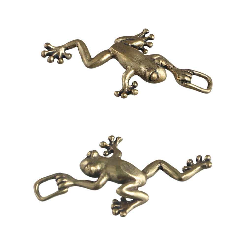 Solid Brass Simulation Insects Frog Tea Pet Retro Miniatures Figurines For Home Decor