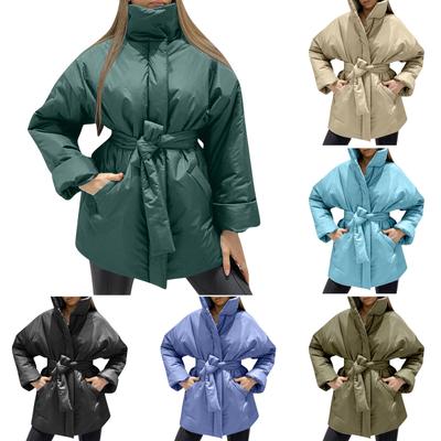 Женская однотонная хлопковая куртка с рукавом три четверти, карманом и зимняя куртка